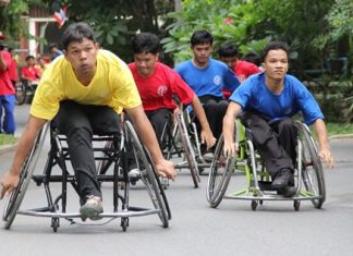 All out effort in the race to the finish line.